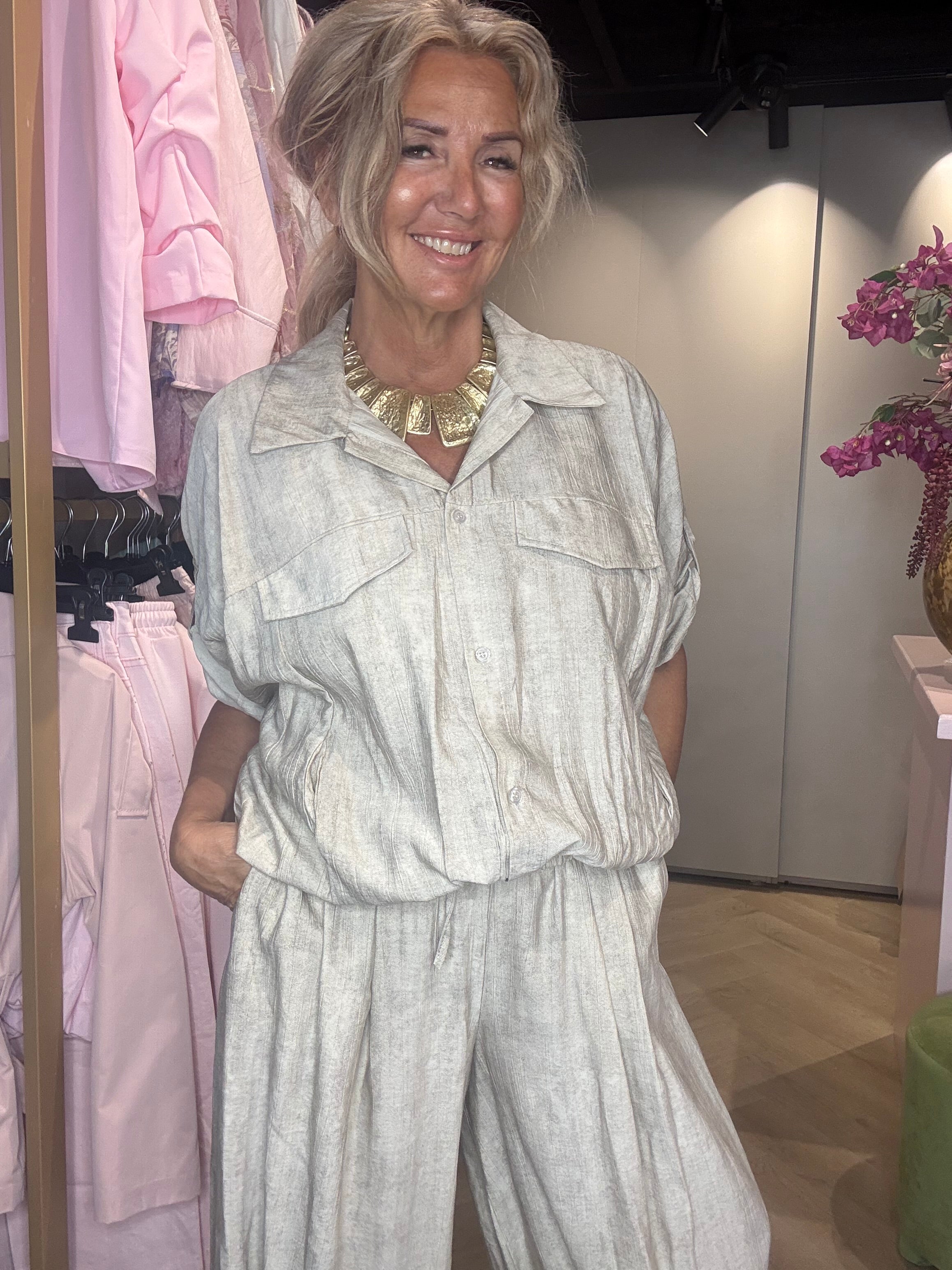 Blouse linnen Ballon Creme